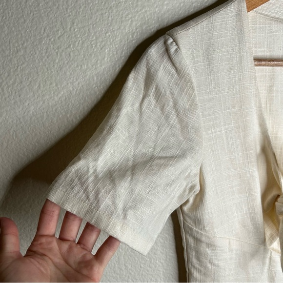 NWT Staud wide leg linen blend jumpsuit cream 2 - Picture 4 of 16